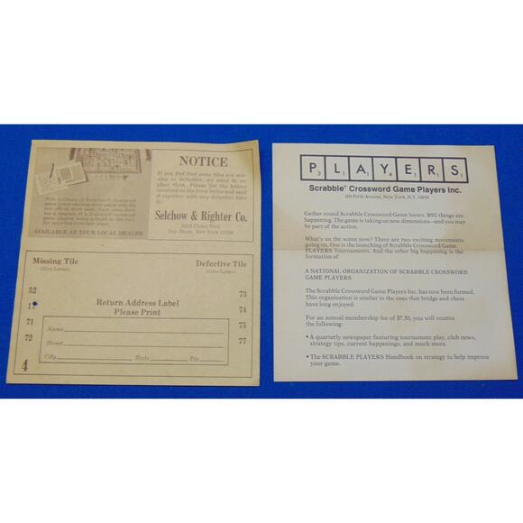 Scrabble Vintage 1953 Selchow & Righter Crossword Board Game Complete 100 Tiles - Picture 5 of 14